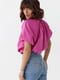 Рожева блуза оверсайз із зав'язками | 6807526 | фото 2