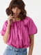 Рожева блуза оверсайз із зав'язками | 6807526 | фото 5