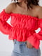 Рожева шифонова блуза з воланами | 6807527 | фото 3