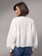 Бавовняна молочна блуза розширеного фасону на ґудзиках | 6807528 | фото 2