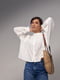 Бавовняна молочна блуза розширеного фасону на ґудзиках | 6807528 | фото 6