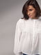 Бавовняна молочна блуза розширеного фасону на ґудзиках | 6807528 | фото 7