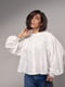 Бавовняна молочна блуза розширеного фасону на ґудзиках | 6807528 | фото 8