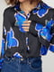 Чорна шовкова блуза на гудзиках з квітковим візерунком | 6807549 | фото 4