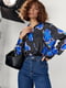 Чорна шовкова блуза на гудзиках з квітковим візерунком | 6807549 | фото 6