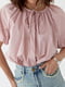 Блуза оверсайз пудрового кольору із зав'язками | 6807551 | фото 3