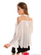 Біла шифонова блуза-плісе, прикрашена намистинами | 6807572 | фото 3