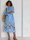 Сукня - вишиванка з перфорацією в етнічному стилі блакитна | 6807589 | фото 3