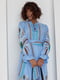 Сукня - вишиванка з перфорацією в етнічному стилі блакитна | 6807589 | фото 5