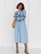 Сукня - вишиванка вільного крою блакитна | 6807622 | фото 3