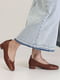 Шкіряні коричневі туфлі на низьких підборах | 6759743 | фото 3
