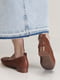 Шкіряні коричневі туфлі на низьких підборах | 6759743 | фото 5