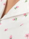 Муслінова біла піжама в принт-тюльпани: сорочка та шорти | 6808588 | фото 7
