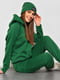 Зелений спортивний костюм-трійка на флісі: шапка, худі і джогери | 6808797 | фото 2
