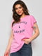 Рожева футболка з принтом крою oversize | 6808838 | фото 2