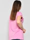 Рожева футболка з принтом крою oversize | 6808841 | фото 3