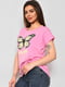 Рожева футболка з принтом крою oversize | 6808850 | фото 2