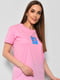 Рожева бавовняна футболка з принтом | 6808854 | фото 2