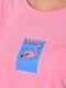 Рожева бавовняна футболка з принтом | 6808854 | фото 4