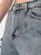 Сірі прямі джинси з потертостями | 6808901 | фото 4
