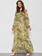 Сукня шифонова зеленого кольору з квітковим принтом | 6808996 | фото 2