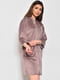 Велюровий халат крою oversize пудрового кольору | 6809030 | фото 2