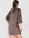 Велюровий коричневий халат на блискавці | 6809031 | фото 3