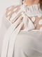 Біла блуза з розкльошеним рукавом | 6809068 | фото 4