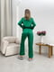 Шовкова зелена піжама: сорочка та штани | 6809778 | фото 5