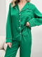 Шовкова зелена піжама: сорочка та штани | 6809778 | фото 9