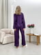 Шовкова фіолетова піжама: сорочка та штани | 6809779 | фото 8