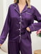 Шовкова фіолетова піжама: сорочка та штани | 6809779 | фото 9