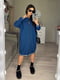 Синя сукня в спортивному стилі з лампасами | 6809807 | фото 2