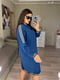 Синя сукня в спортивному стилі з лампасами | 6809807 | фото 4