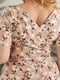 Розкльошена персикова сукня-міді в квітковий принт | 6809849 | фото 4