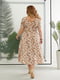 Розкльошена персикова сукня-міді в квітковий принт | 6809849 | фото 5