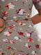 Розкльошена сіро-бежева сукня-міді в квітковий принт | 6809851 | фото 4