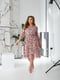 Елегантна бежева сукня А-силуету в квітковий принт з поясом | 6809854 | фото 4
