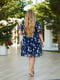 Шифонова синя сукня в квітковий принт з воланом | 6809864 | фото 4