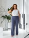 Класичні сіро-сині брюки з вертикальними стрічками | 6809882 | фото 3