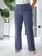 Класичні сіро-сині брюки з вертикальними стрічками | 6809882 | фото 4