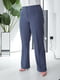 Класичні сіро-сині брюки з вертикальними стрічками | 6809882 | фото 5