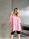 Базова рожева оверсайз футболка | 6809942 | фото 5