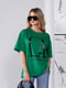 Зелена оверсайз футболка з принтом LA | 6809950 | фото 4