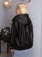 Чорна куртка-толстовка із еко-шкіри | 6809989 | фото 5