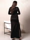 Чорна довга сукня з розрізом і довгими рукавами | 6810020 | фото 2