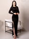 Чорна довга сукня з розрізом і довгими рукавами | 6810020 | фото 4