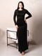 Чорна довга сукня з розрізом і довгими рукавами | 6810020 | фото 7