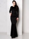 Чорна обтягуюча сукня-рибка в підлогу з довгими рукавами | 6810021 | фото 5