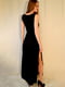 Довга чорна сукня із розрізами з боків | 6810036 | фото 2